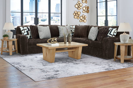 Midnight-Madness Chocolate Velvet 2-Piece Sectional