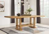 Havonplane Brown Counter Height Dining Table and 6 Barstools and Bench