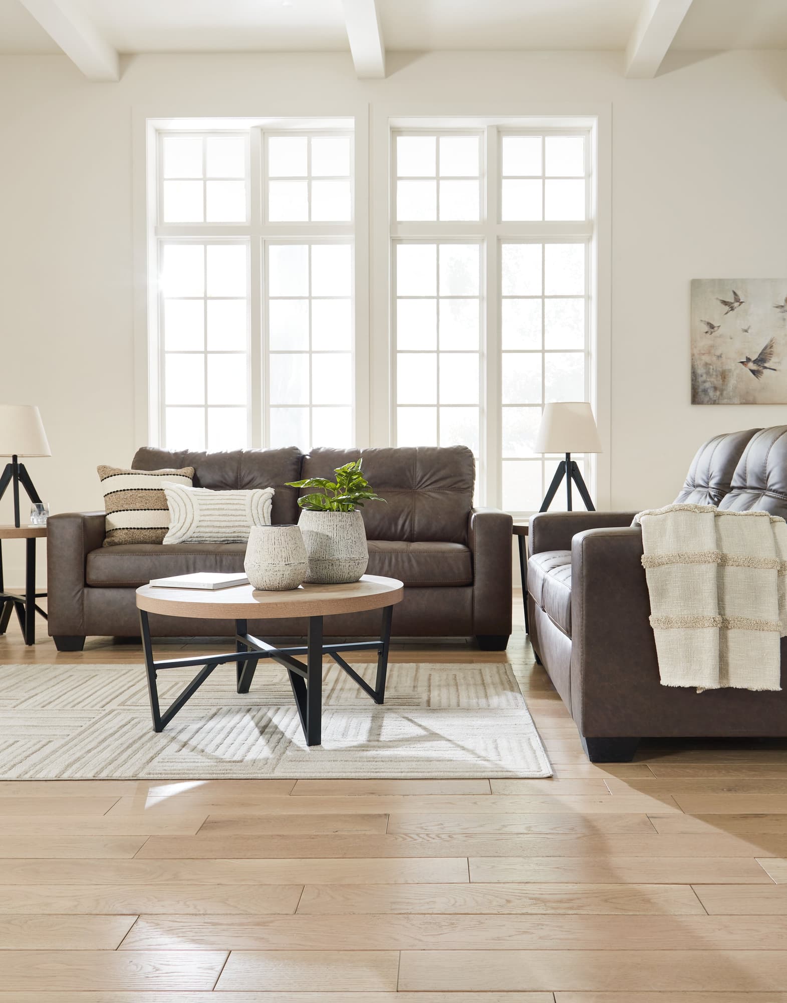 Barlin Umber Mills Sofa and Loveseat
