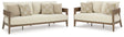 Serene Dark Brown/White Bay Outdoor Sofa and Loveseat