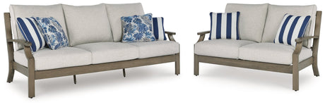 Rainier Brown/Beige Ranch Outdoor Sofa and Loveseat