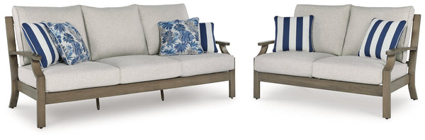 Rainier Brown/Beige Ranch Outdoor Sofa and Loveseat