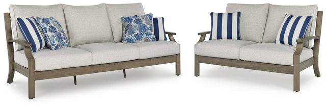 Rainier Brown/Beige Ranch Outdoor Sofa and Loveseat