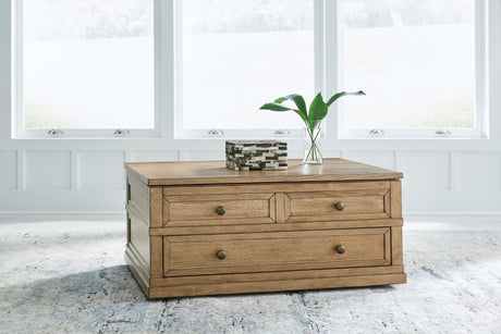 Sharlance Light Brown Coffee Table with 2 End Tables