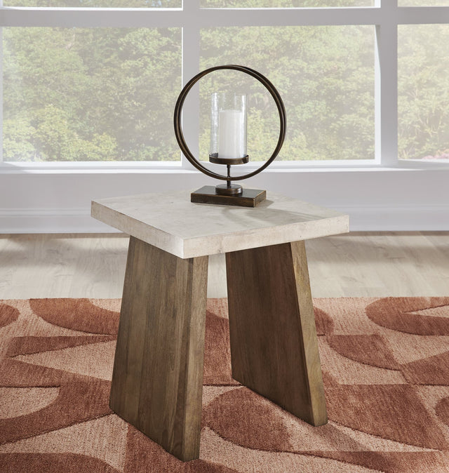Brendalhouse Light Brown Coffee Table with 2 End Tables