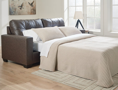 Barlin Mills Umber Faux Leather Queen Sofa Sleeper