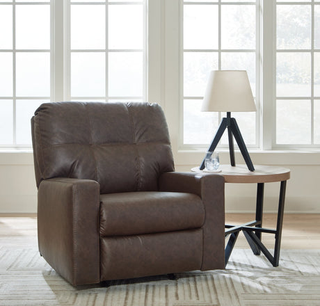 Barlin Mills Umber Faux Leather Recliner