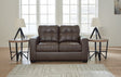 Barlin Mills Umber Faux Leather Loveseat