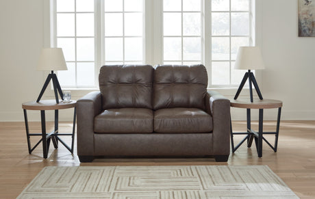 Barlin Mills Umber Faux Leather Loveseat