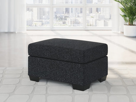Jasmine Peaks Coal Chenille Ottoman