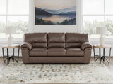 WillowBend Umber Faux Leather Sofa