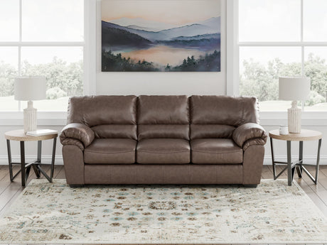 WillowBend Umber Faux Leather Sofa