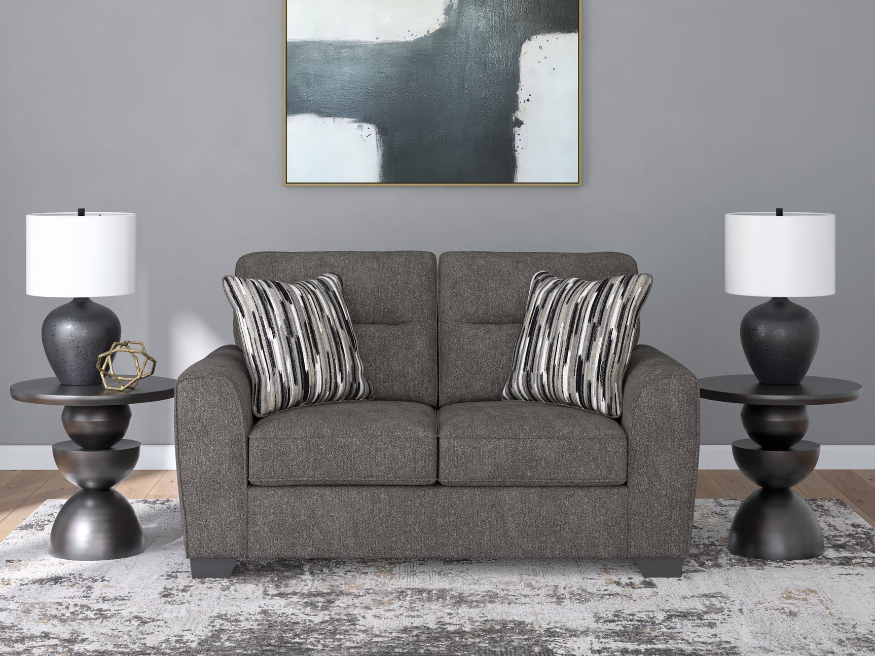 Olten Graphite Chenille Loveseat