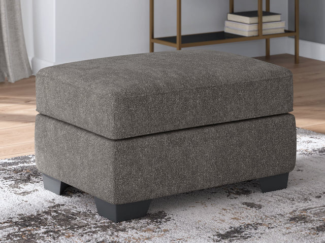 Olten Graphite Chenille Ottoman