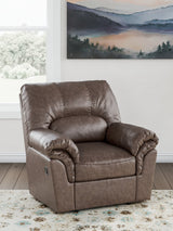 WillowBend Umber Faux Leather Recliner