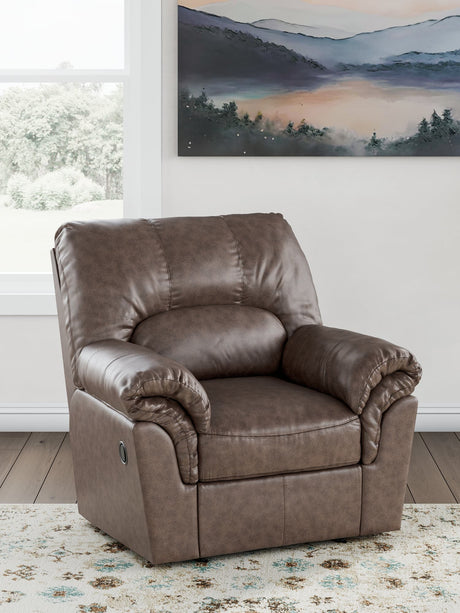 WillowBend Umber Faux Leather Recliner