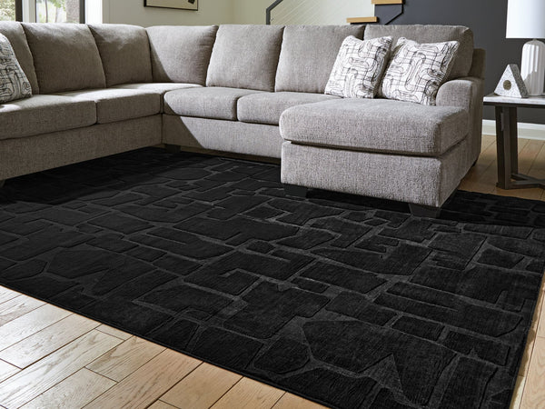 Gibbswell Black Washable 8' x 10' Area Rug