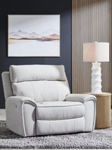 Social Pointe Pearl/Ash Chenille Power Recliner