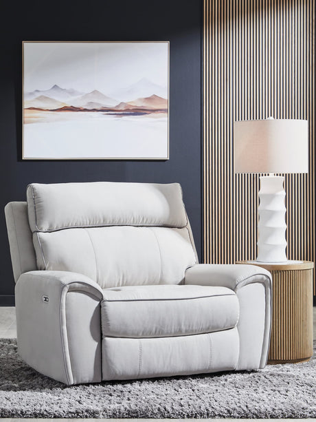 Social Pointe Pearl/Ash Chenille Power Recliner