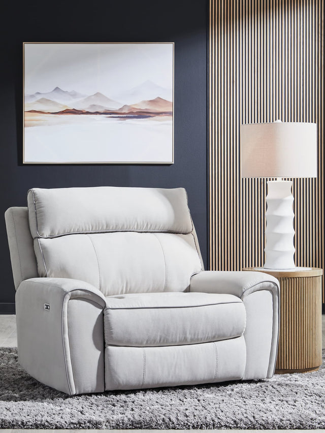 Social Pointe Pearl/Ash Chenille Power Recliner
