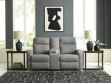 Gauntlet Sterling Chenille Reclining Loveseat with Console