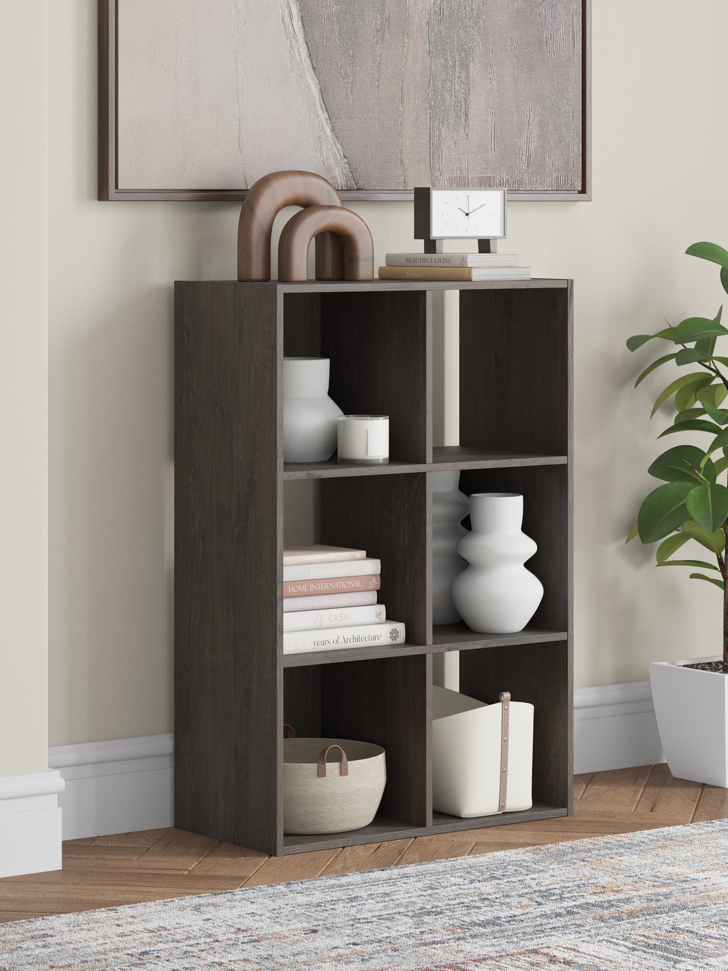 Piperton Charcoal Six Cube Organizer