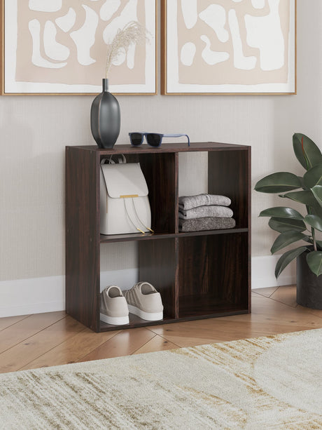 Glosmount Cherry/Light Brown Four Cube Organizer