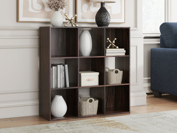 Glosmount Cherry/Light Brown Nine Cube Organizer