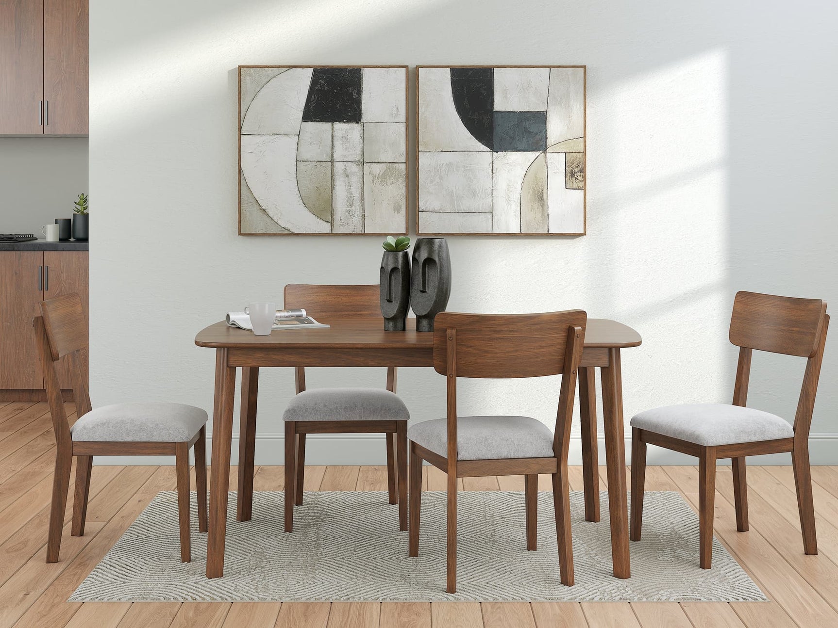 Tameride Brown Dining Table and 4 Chairs (Set of 5)