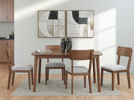 Tameride Brown Dining Table and 4 Chairs (Set of 5)