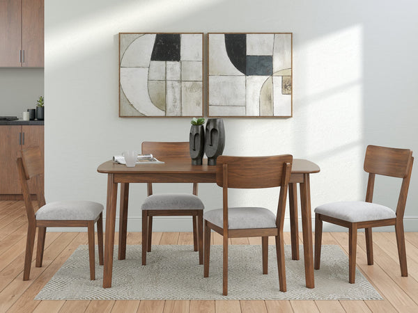 Tameride Brown Dining Table and 4 Chairs (Set of 5)
