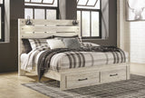 Cambeck Whitewash King Panel Storage Bed