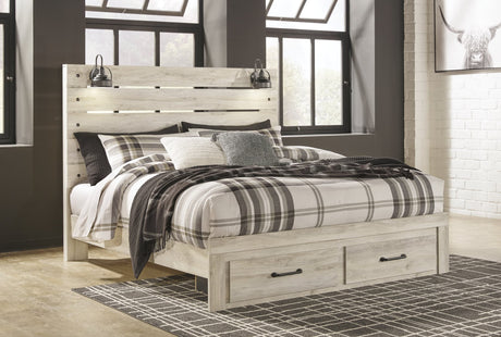 Cambeck Whitewash King Panel Storage Bed