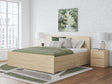 Onita Natural King Panel Platform Bed with 2 Side Storage