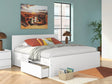 Onita White King Panel Platform Bed with 2 Side Storage