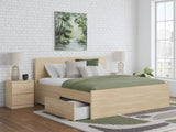 Onita Natural King Panel Platform Bed with Storage