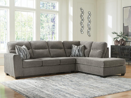 Olten Graphite Chenille 2-Piece Sectional with Chaise