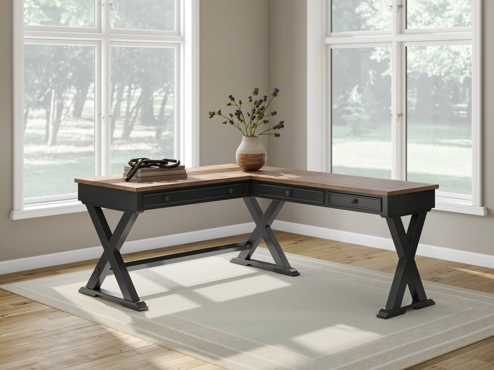 Wildenauer Brown/Black Home Office Desk