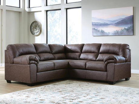 WillowBend Umber Faux Leather 2-Piece Sectional