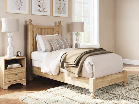 Aleaport Warm Brown Twin Panel Bed