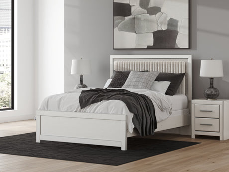 Zuraleus White Queen Upholstered Panel Bed