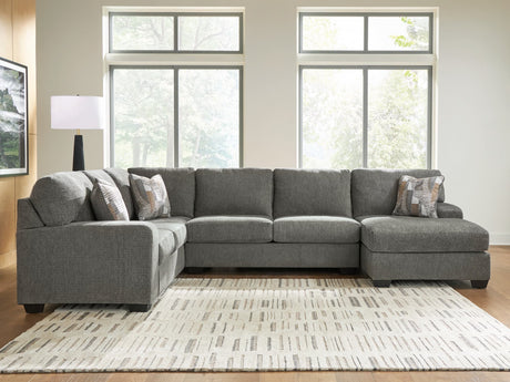 Clarington Greystone Chenille 3-Piece Sectional with Chaise