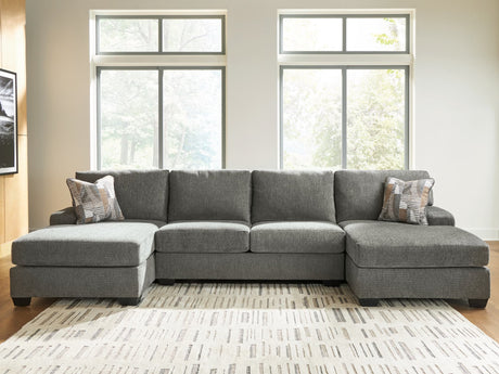 Clarington Greystone Chenille 3-Piece Sectional with Double Chaise