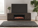 Cayboni Black 71" TV Stand with Electric Fireplace