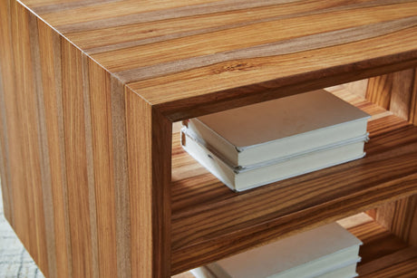 Dressonni Brown Coffee Table with 2 End Tables