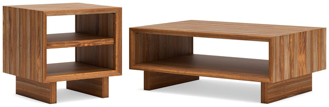 Dressonni Brown Coffee Table with 1 End Table