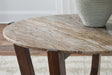 Tanidore Warm Brown Coffee Table with 2 End Tables