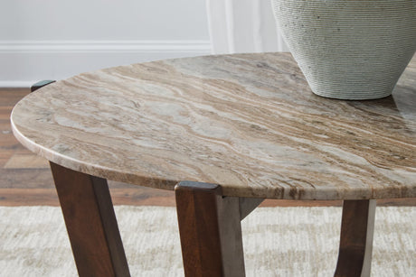 Tanidore Warm Brown Coffee Table with 1 End Table