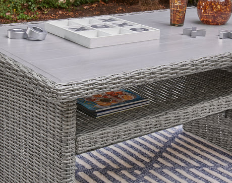 Naples Light Gray Beach 2-Piece Outdoor Sectional with Multi-use Table and Bench