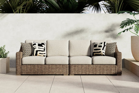 Beachcroft Beige 2-Piece Outdoor Sectional with Chair